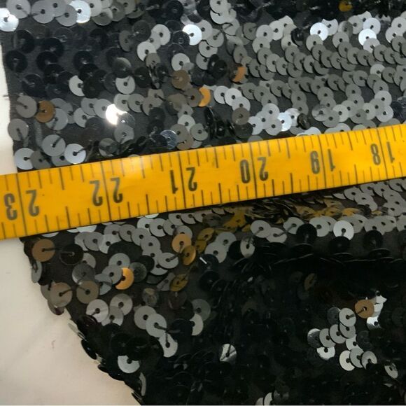 St. John Cowl Neck Top Women size 12 Metallic Sequin Black Event - Picture 12 of 14